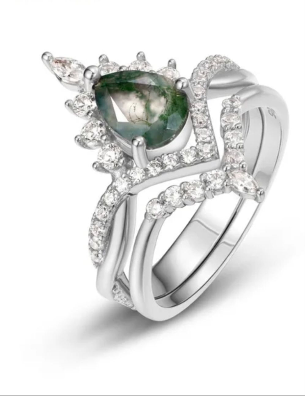 Anillo de ágata verde